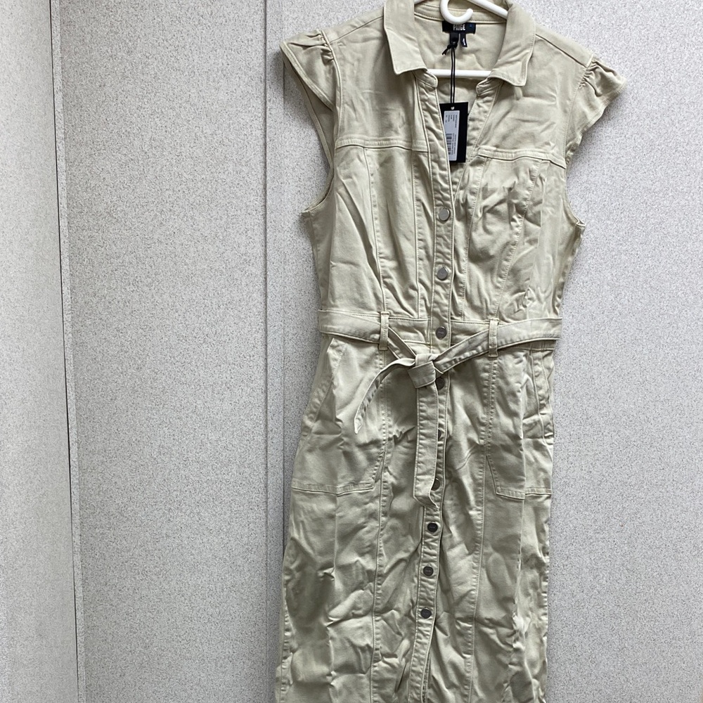 PAIGE Tan Sleeveless Midi Dress